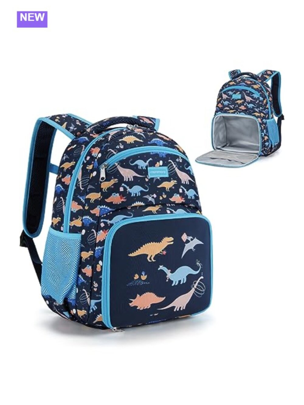Kids 2-in-1 Backpack Insulated Lunch Pocket Water Resistant Polyester